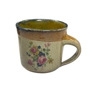 Monroe Salt Works Stoneware Mug – Handmade Maine Pottery – Floral Bouquet